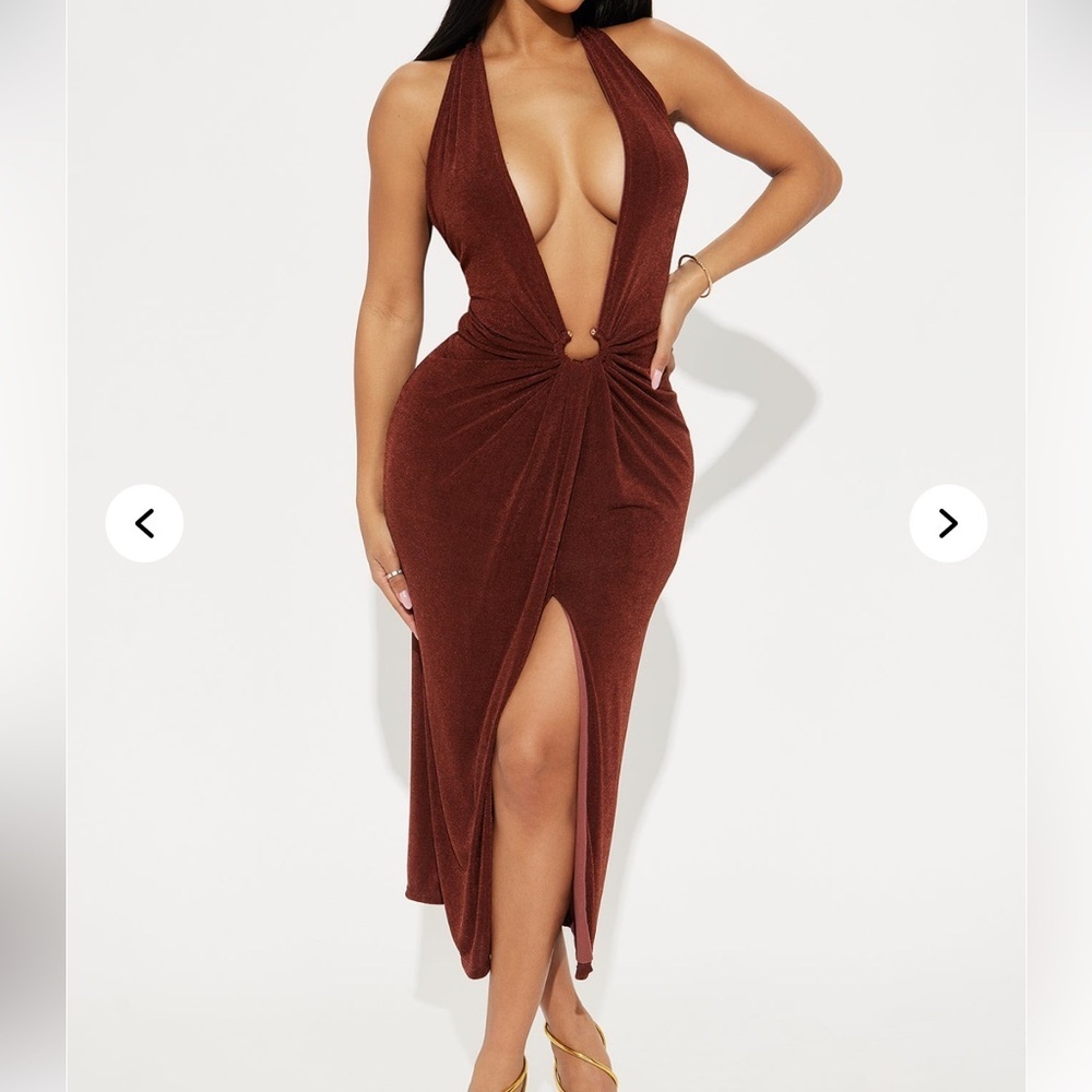 Fashion Nova Slinky Koda Double Lined Midi Dress